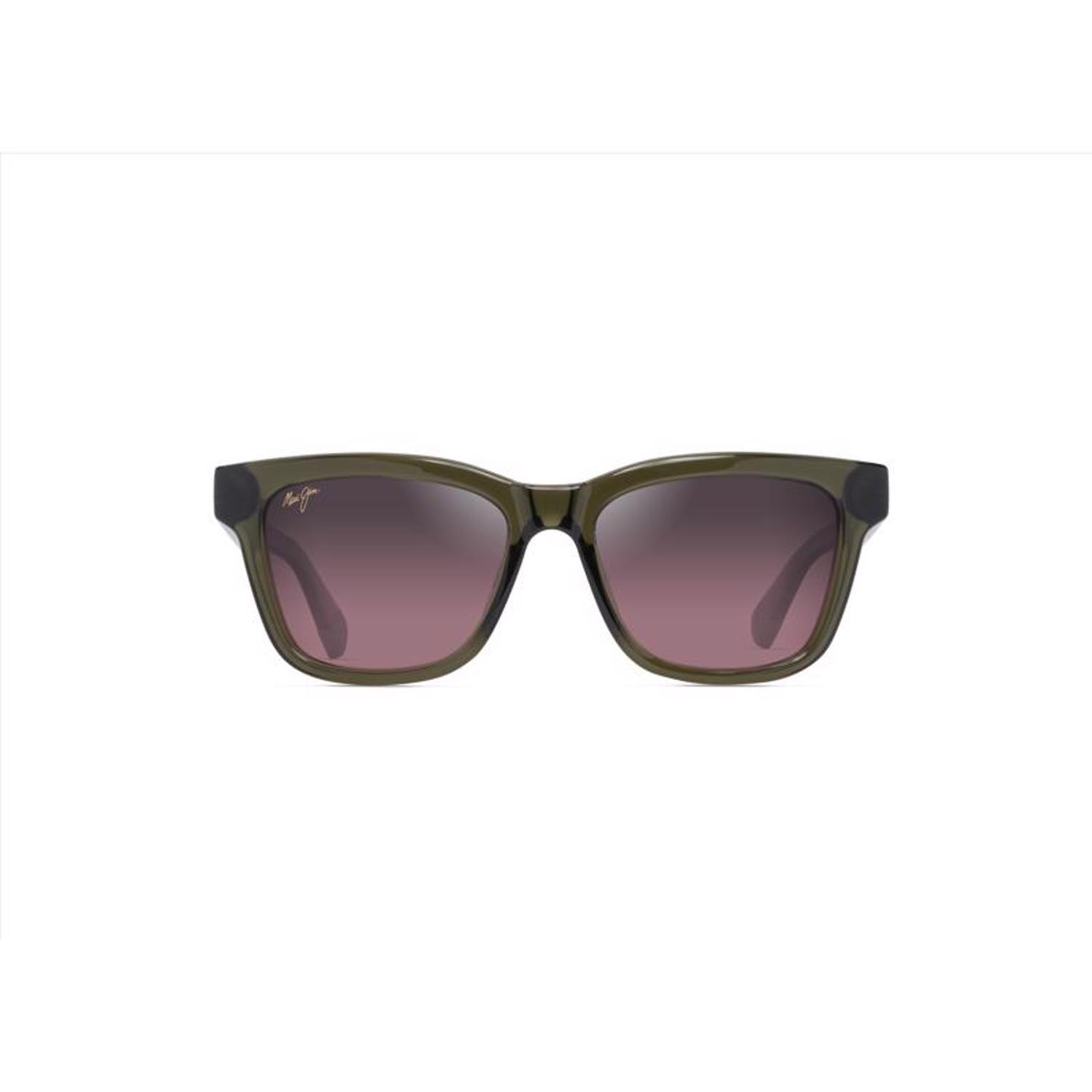 Maui Jim Hanohano Unisex Shiny Trans Green Frame Maui Rose Lens Polarized Sunglasses