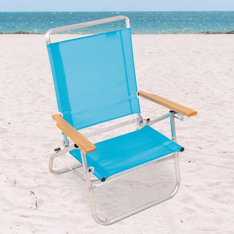 Wave Beach 3-Position Folding Beach Chair - Lime Blue Mfr# SC2601