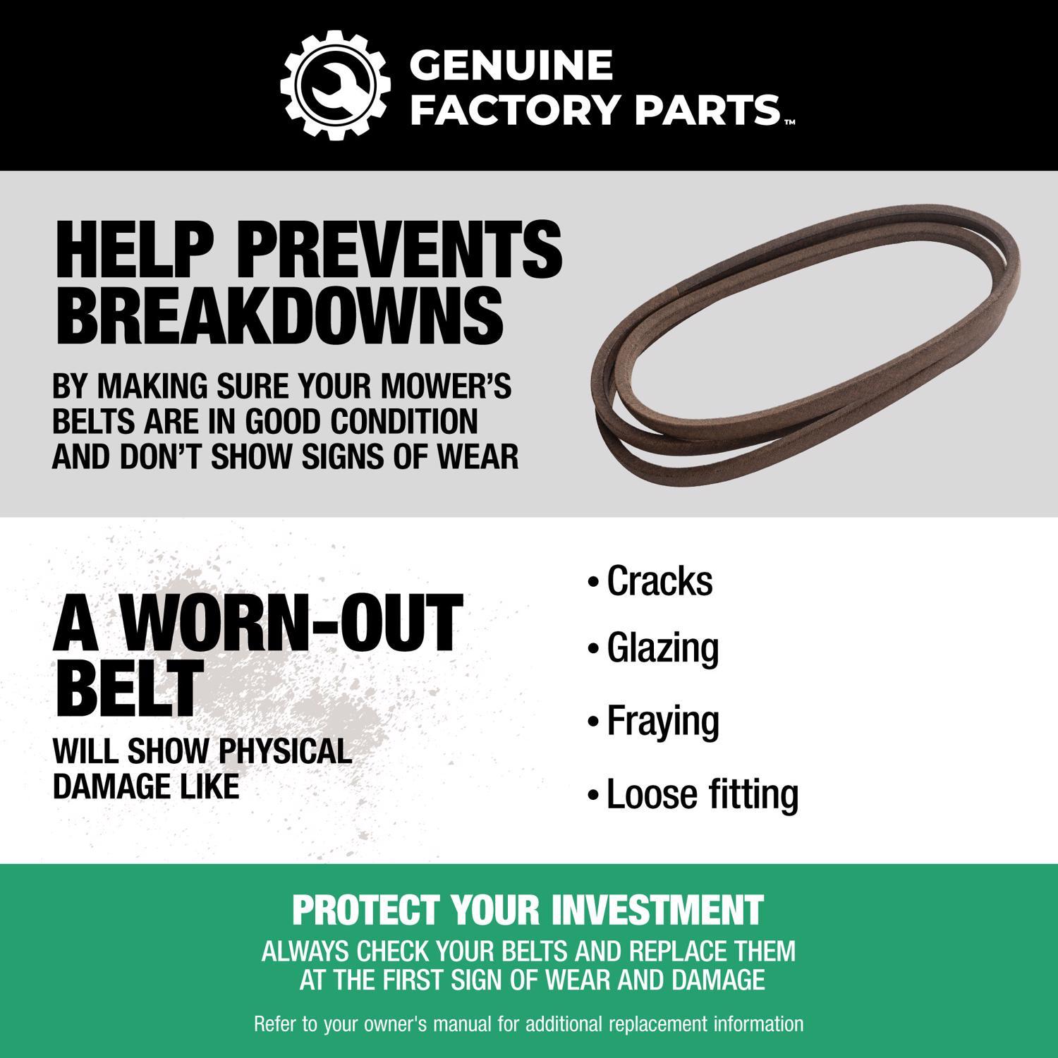 Genuine Factory Parts Deck Drive Belt 0.54 in. W X 103.24 in. L