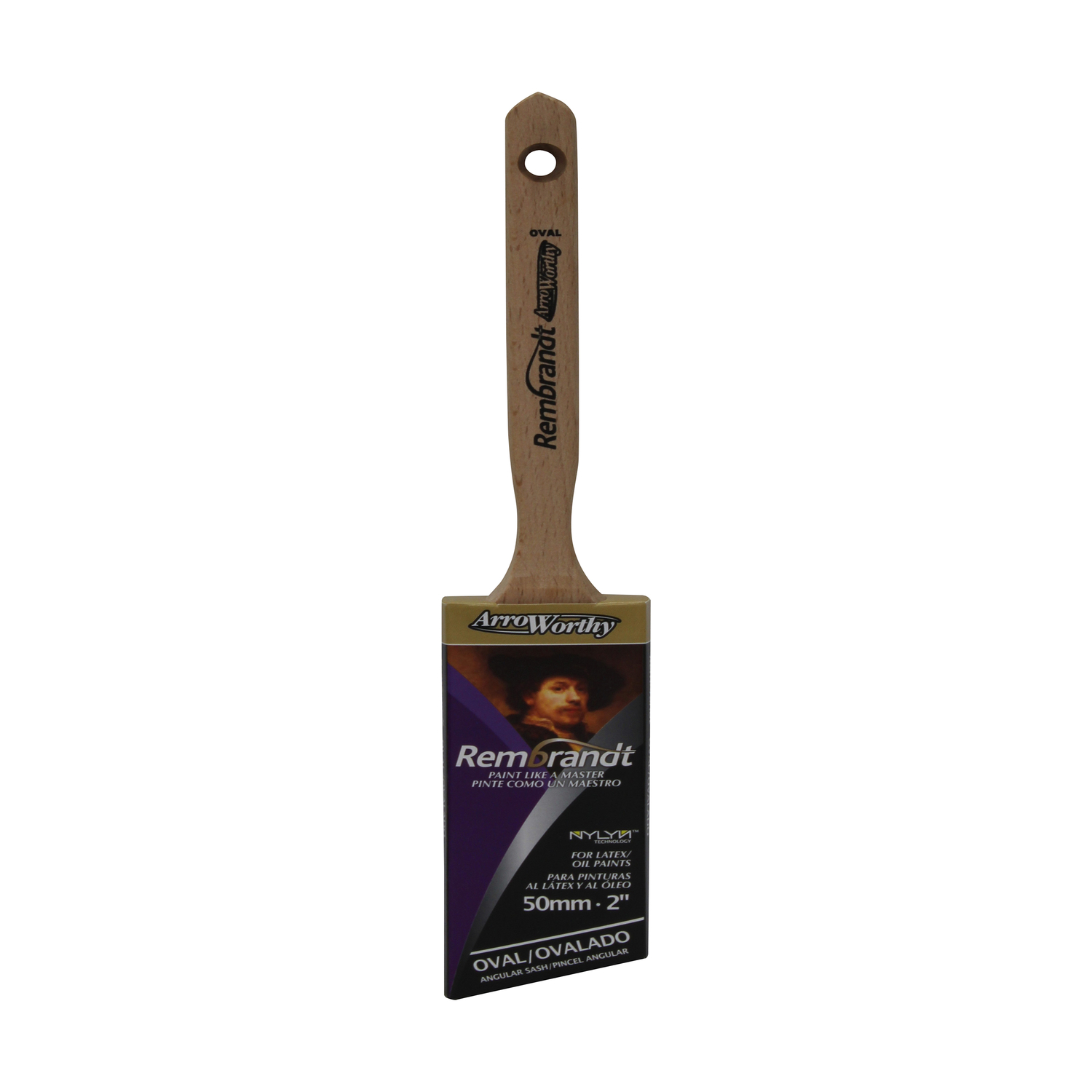 6420 Paint Brush, 2-1/2 in W, Angular, Semi-Oval Brush, 2-7/8 in L Bristle