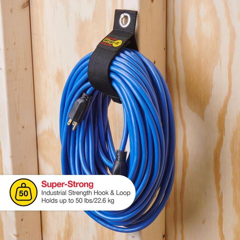 Wrap-It Storage 104-10BX Heavy Duty Storage Straps – 7-Inch, 4-Pack, Black, 25 Lb Capacity