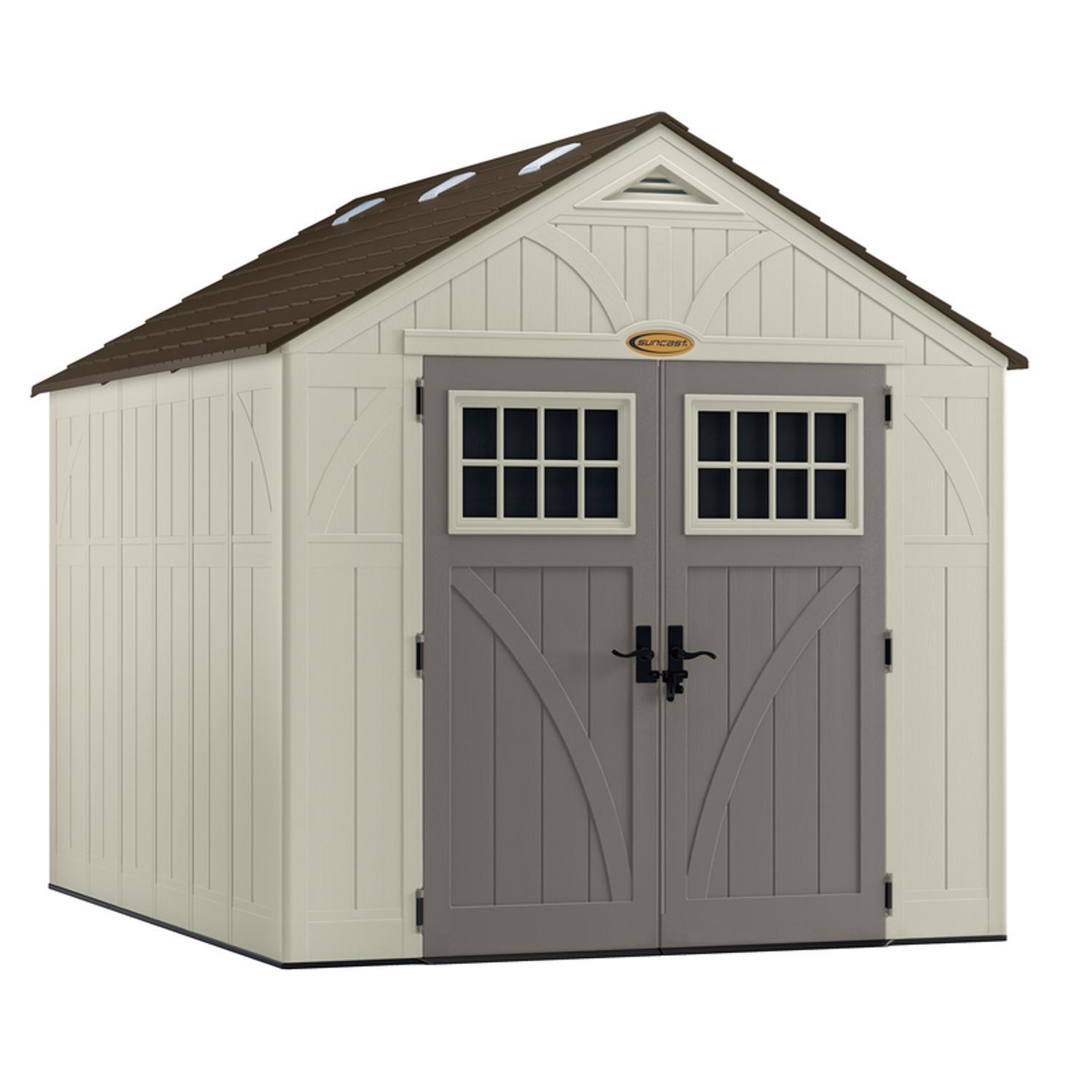 ステイサム Suncast Tremont 8 ft. x 10 ft. Resin Vertical Peak Storage Shed
