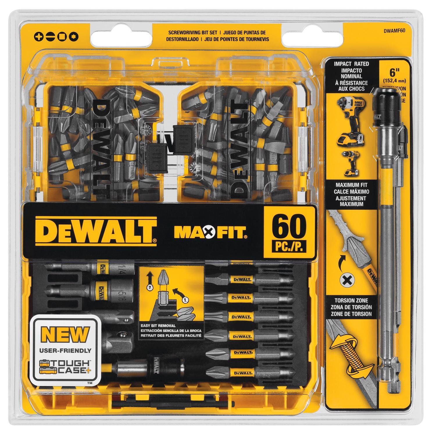 DeWalt Max Fit Assorted Screwdriver Bit Set Steel 60 pc Mfr