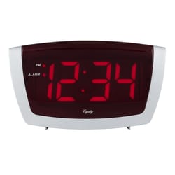 La Crosse Technology Equity 2 in. Silver Alarm Clock LED Battery Operated