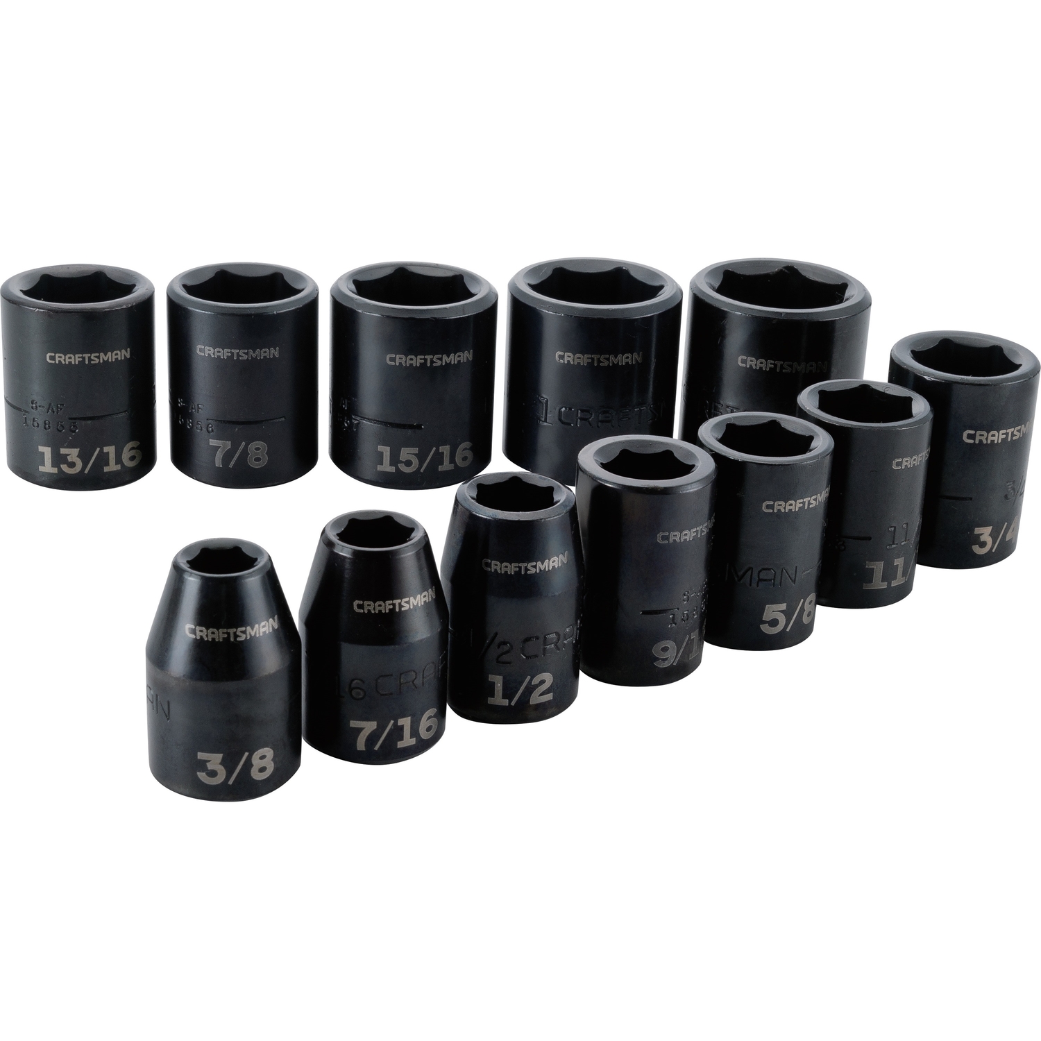 CRAFTSMAN 1/2 Inch SAE Shallow Impact Socket Set 12 Pieces - CMMT16884