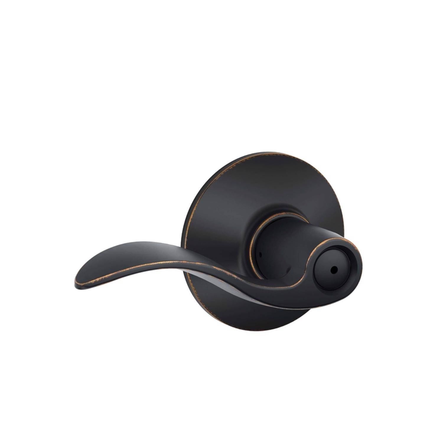 Schlage Accent Aged Bronze Privacy Lockset 1-3/4 in. Mfr
