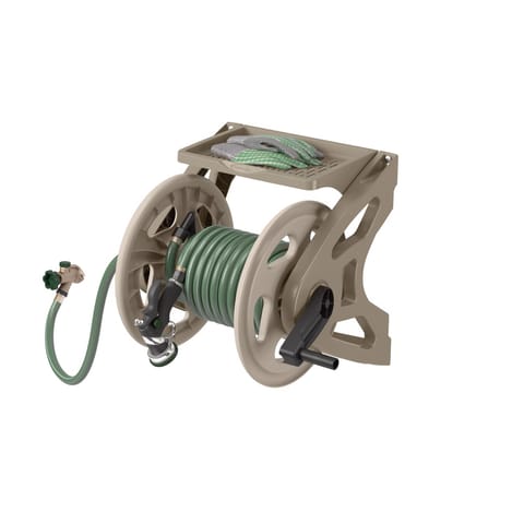 Suncast Hose Handler 200 ft. Taupe Retractable Wall Mounted Hose