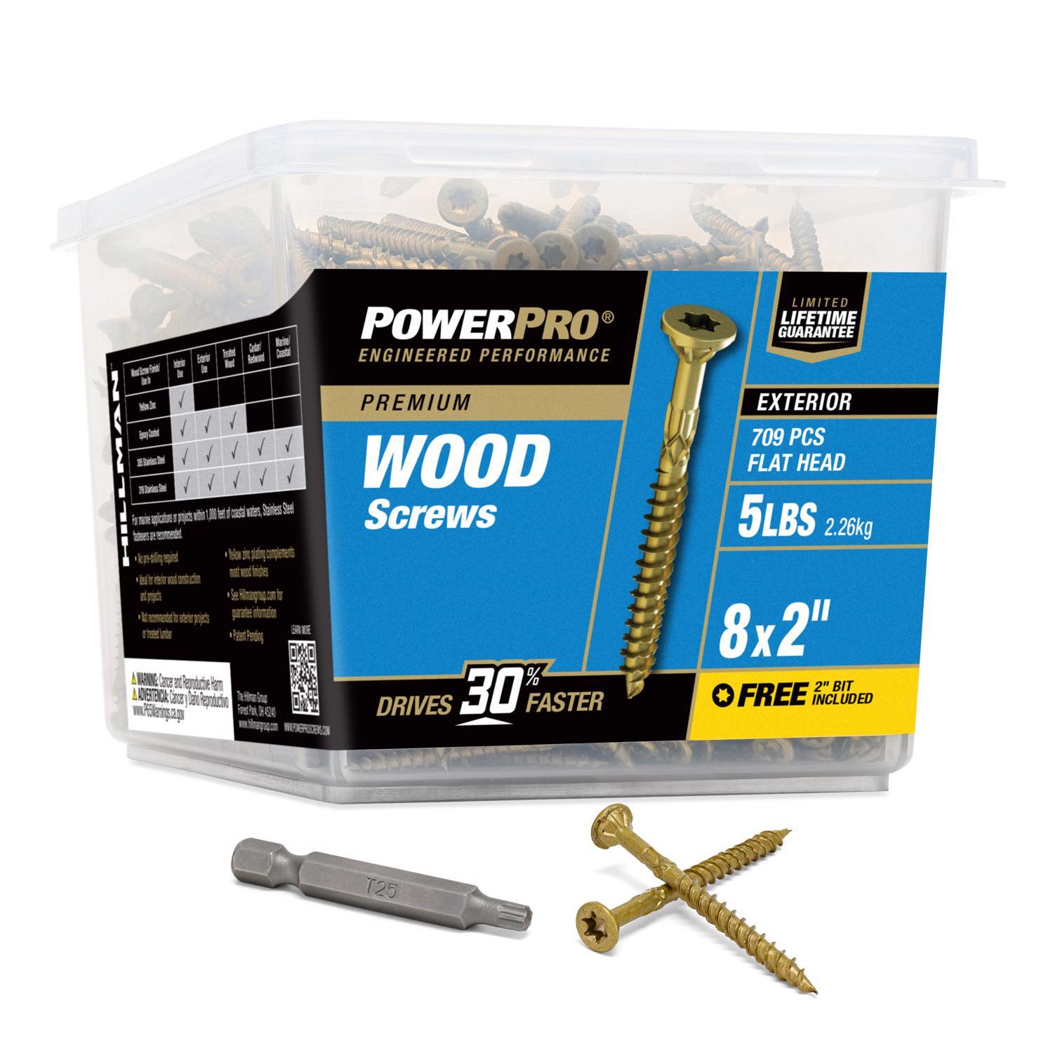 HILLMAN Power Pro No. 8 in. X 2 in. L Bronze Star Flat Head