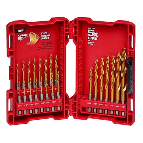 Milwaukee Shockwave Assorted Titanium Red Helix Drill Bit Set Hex