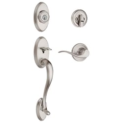 Kwikset SmartKey Shelburne Satin Nickel Handleset