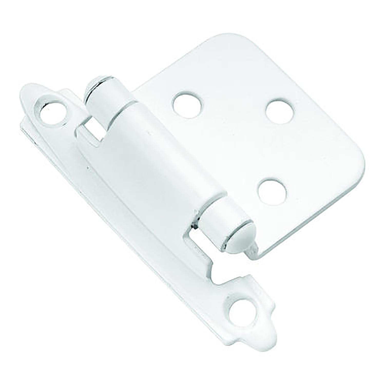 Hickory Hardware 1.94 in. W X 2.63 in. L White Steel Self-Closing