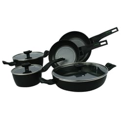 Moneta Nova Aluminum 8 pc. Pot/Pan Set Black