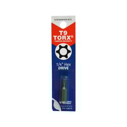 Best Way Tools Torx T9 X 1 in. L Screwdriver Bit Carbon Steel 1 pc