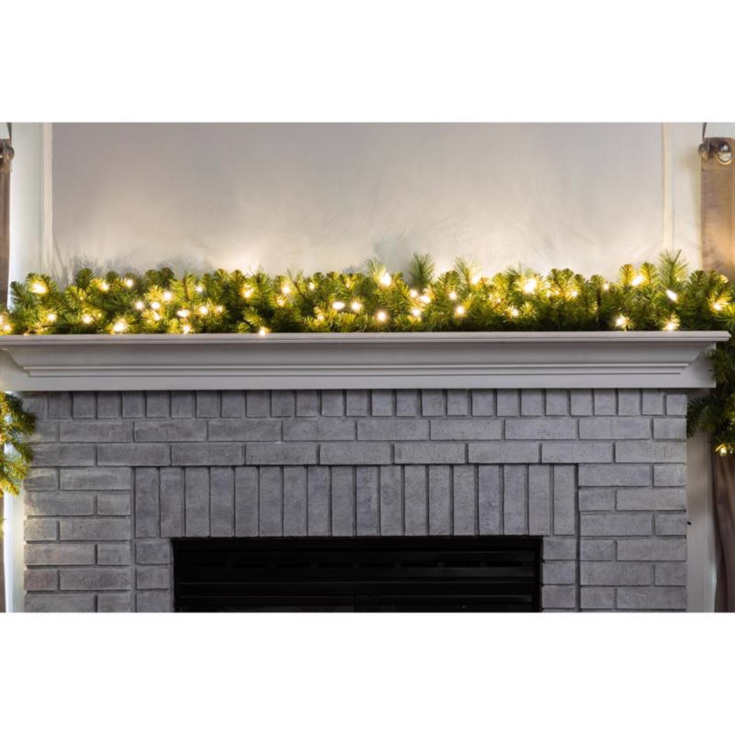 Celebrations Platinum 14 in. D X 9 ft. L LED Prelit Warm White