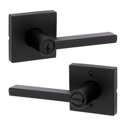Kwikset Halifax Signature Series Contemporary Matte Black Entry Lever 1-3/4 in.
