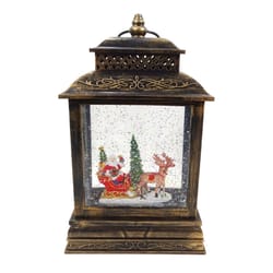 Alpine Santa Sleigh and Reindeer Snowglobe