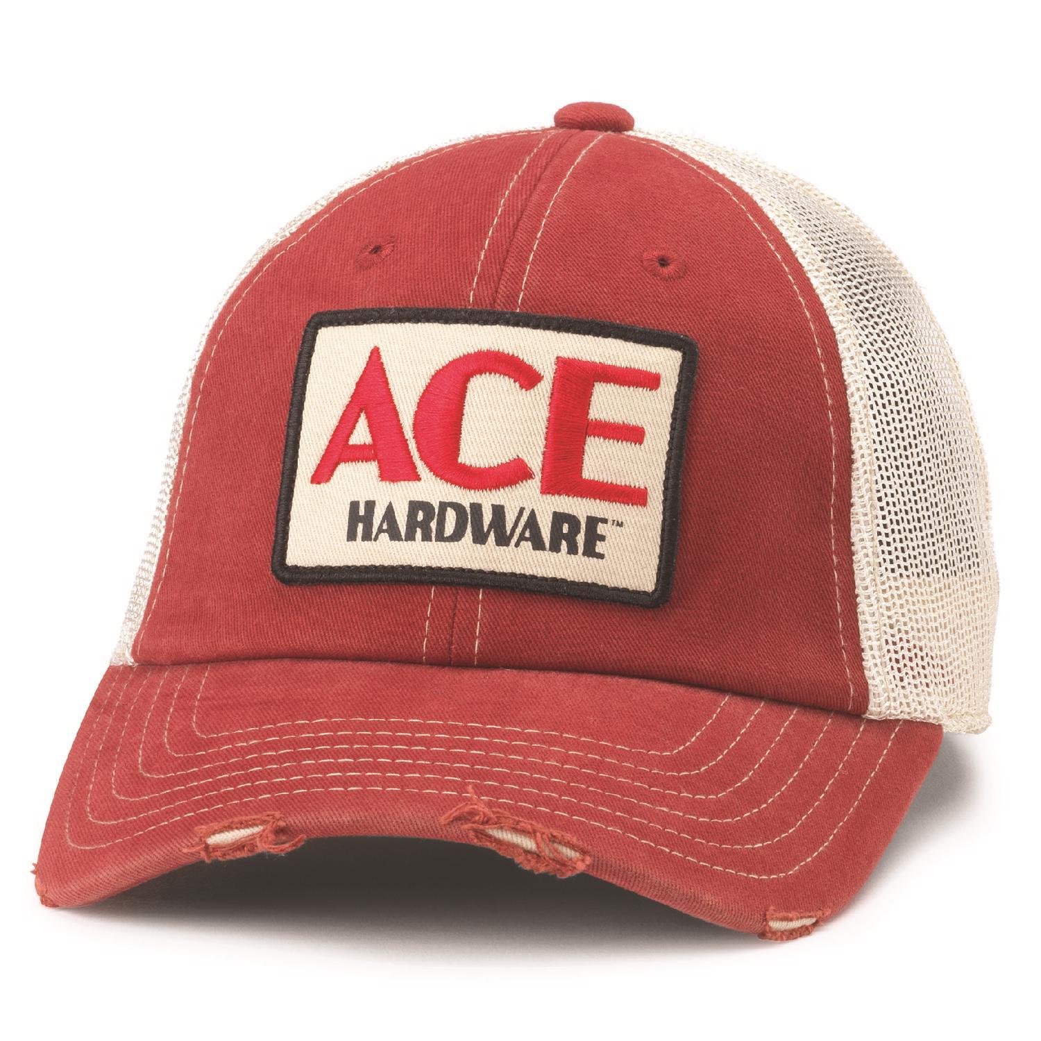 Ace Vintage Threads Headwear Logo Baseball Cap Stone/Red One Size
