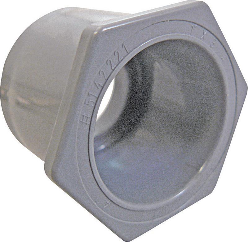 Conduit Fitting Reducer, 1/2 in x 3/4 in, Glue, PVC, PVC Coated, Red