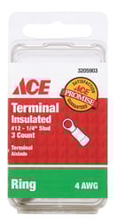 Ace Ring Terminal Yellow 3 pk