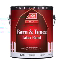 Ace Flat Black Barn and Fence Paint Exterior 1 gal