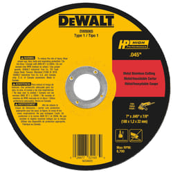 DeWalt 7 in. D X 7/8 in. X 0.045 in. thick Aluminum Oxide Metal Cut-Off Wheel 1 pc