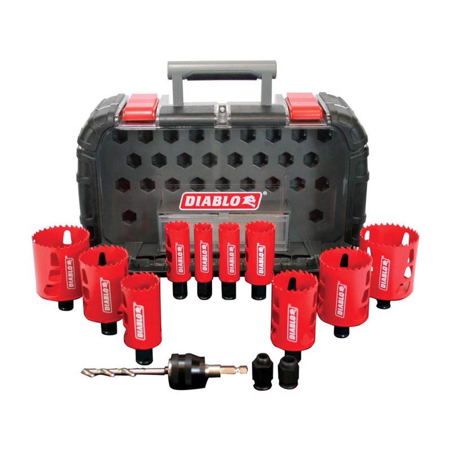 Photos - Diamond Core Bit / Milling Cutter Diablo Snap-Lock Plus Bi-Metal  Mandrel 2-3/8 in. L Hole Saw Kit Arbor Included DHS14SGP 