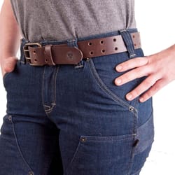 Dovetail Workwear Leather/Metal Belt 1-1/4 in. W Brown