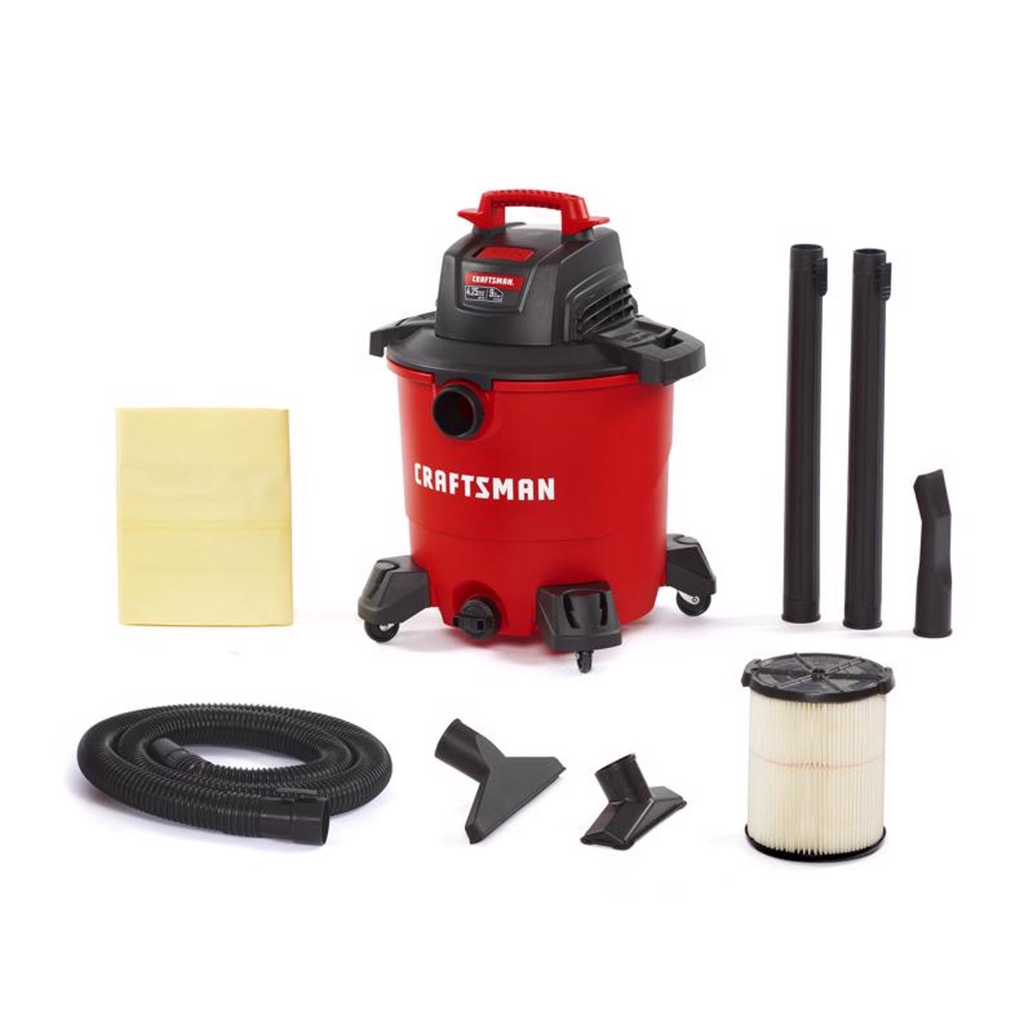 Craftsman 9 gal. Corded Wet/Dry Vacuum 8.3 amps 120 V 4.25 HP