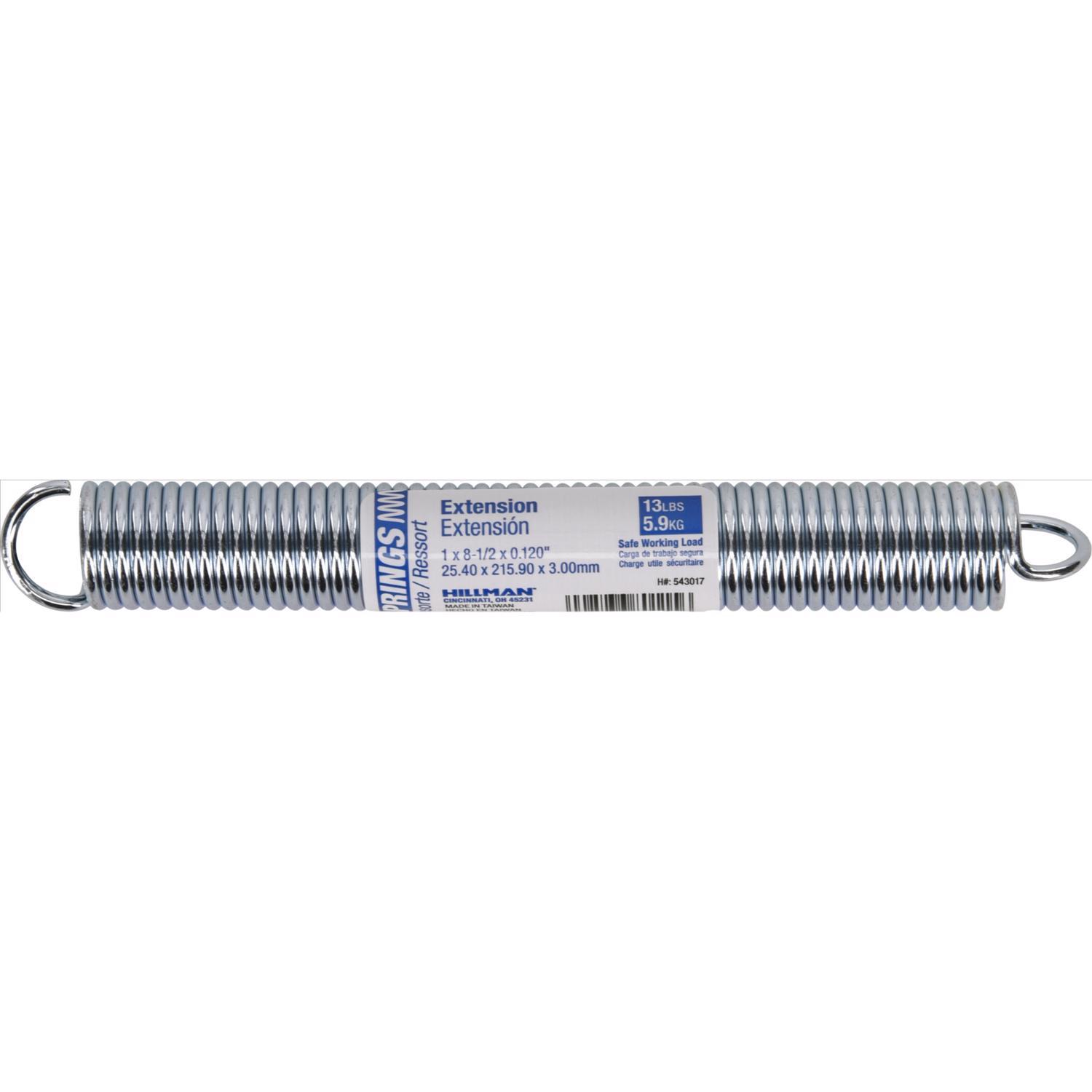 HILLMAN 8.5 in. L X 1 in. D Extension Spring 1 pk Mfr# 543017