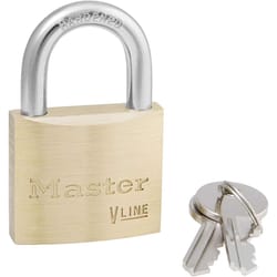 Master Lock 1-1/2 in. W Brass 4-Pin Tumbler Exterior Padlock