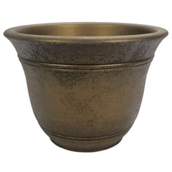 HC Companies Sierra 9.63 in. H X 13 in. D Plastic Texture Planter Celtic Bronze