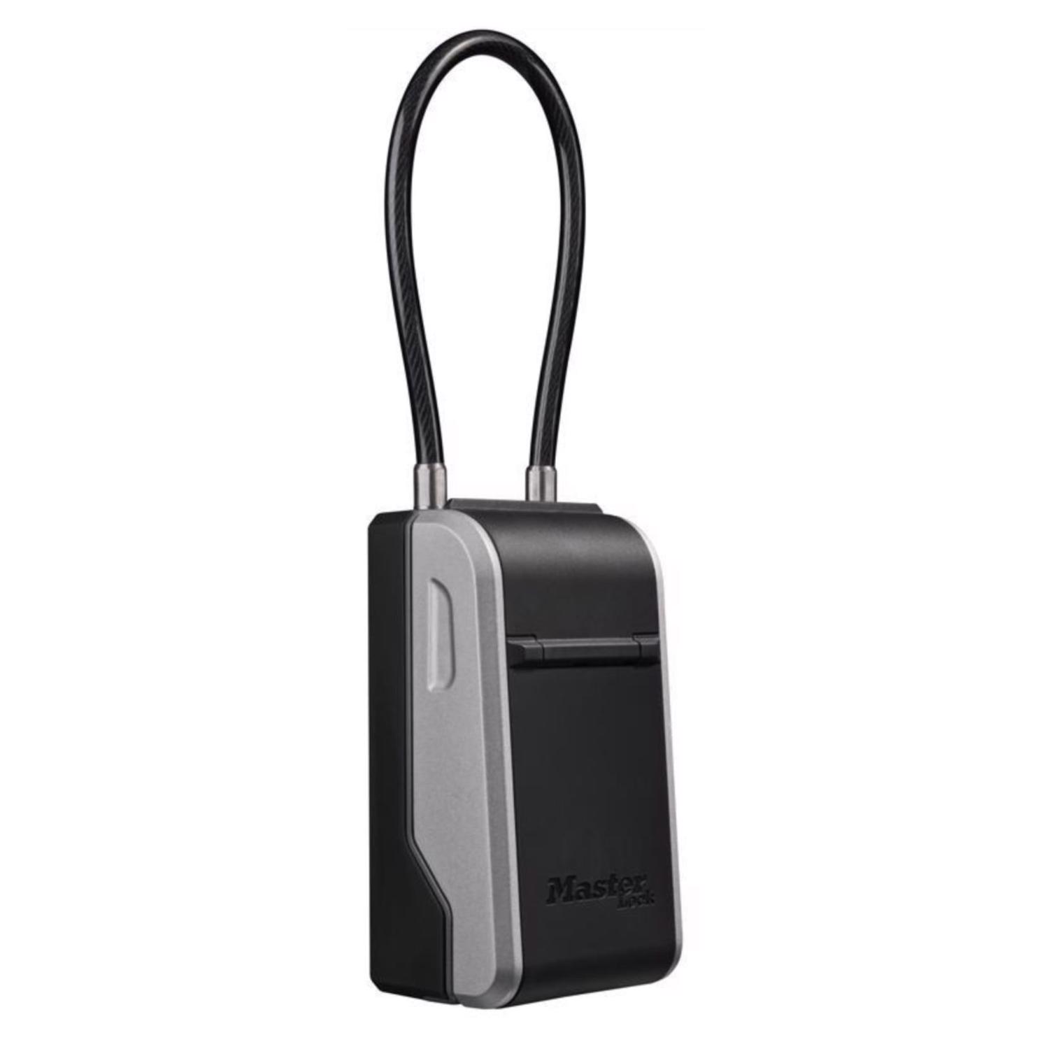 Master Lock 3 Inch Metal Body 4-Digit Locking Combination Lock Box with Cable Set - 5482D
