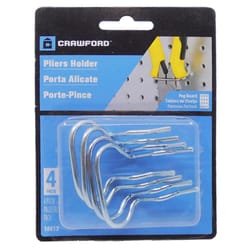 Crawford Zinc Plated Silver Steel 1.8 in. Peg Hook Pliers Holders 1 pk