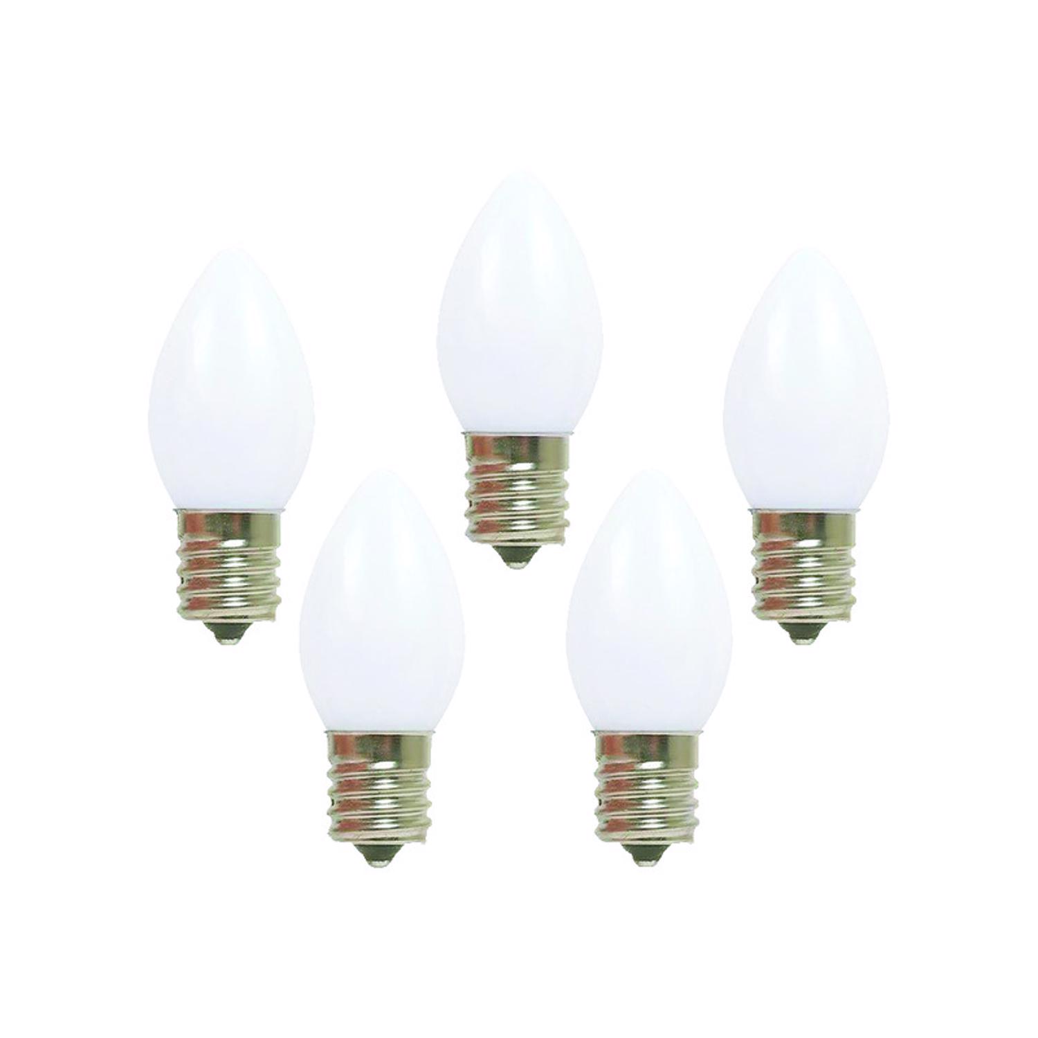 Holiday Bright Lights Incandescent C7 White 25 ct Replacement Christmas Light Bulbs 0.08 ft.