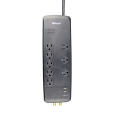 Southwire Woods 6 ft. L 8 outlets Power Strip w/Surge Protection Black 3540 J