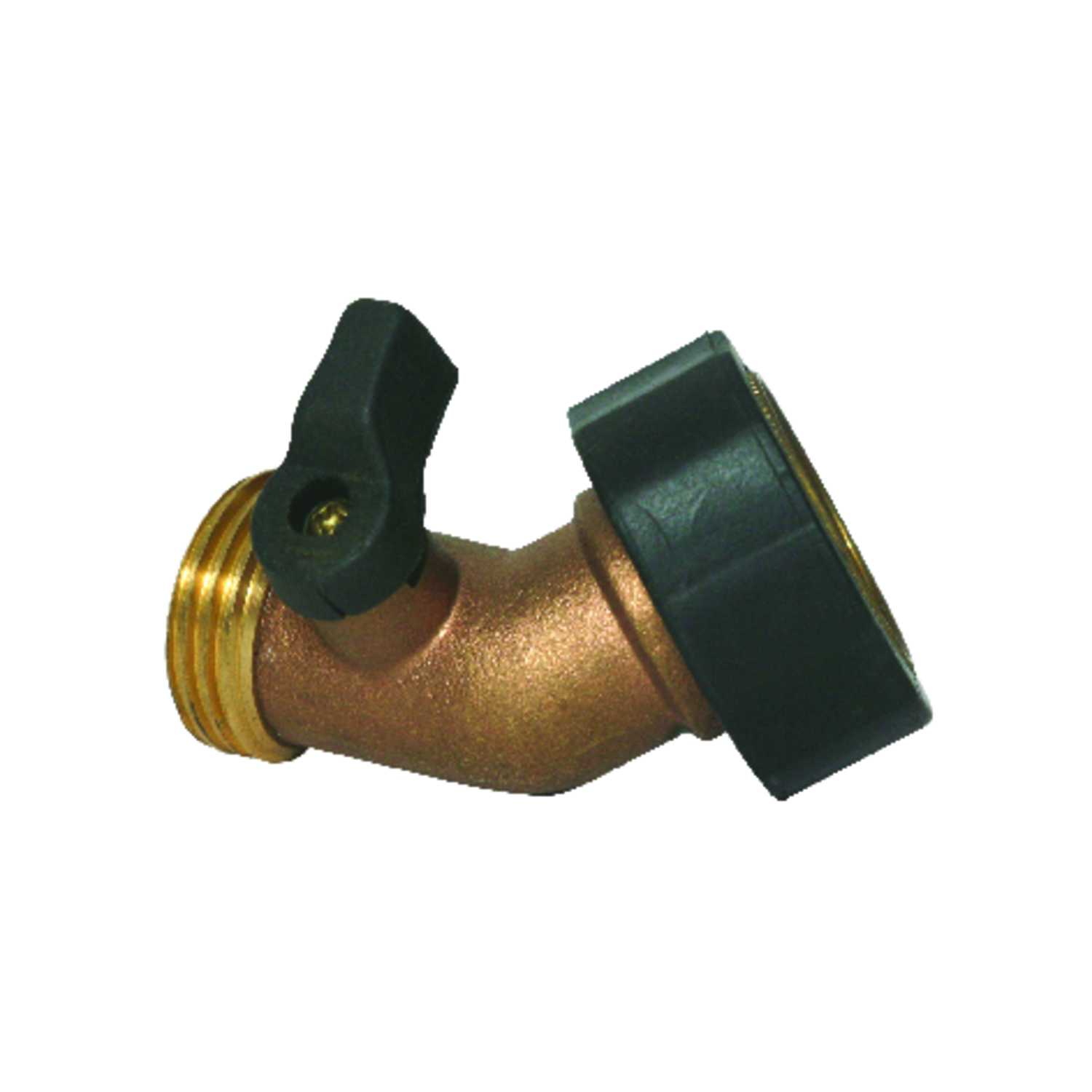 20173 Water Connector With 45 Degree Valve - Brass