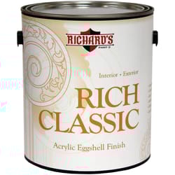 Richard's Paint Rich Classic Eggshell White Base Interior/Exterior Paint Exterior and Interior 1 gal