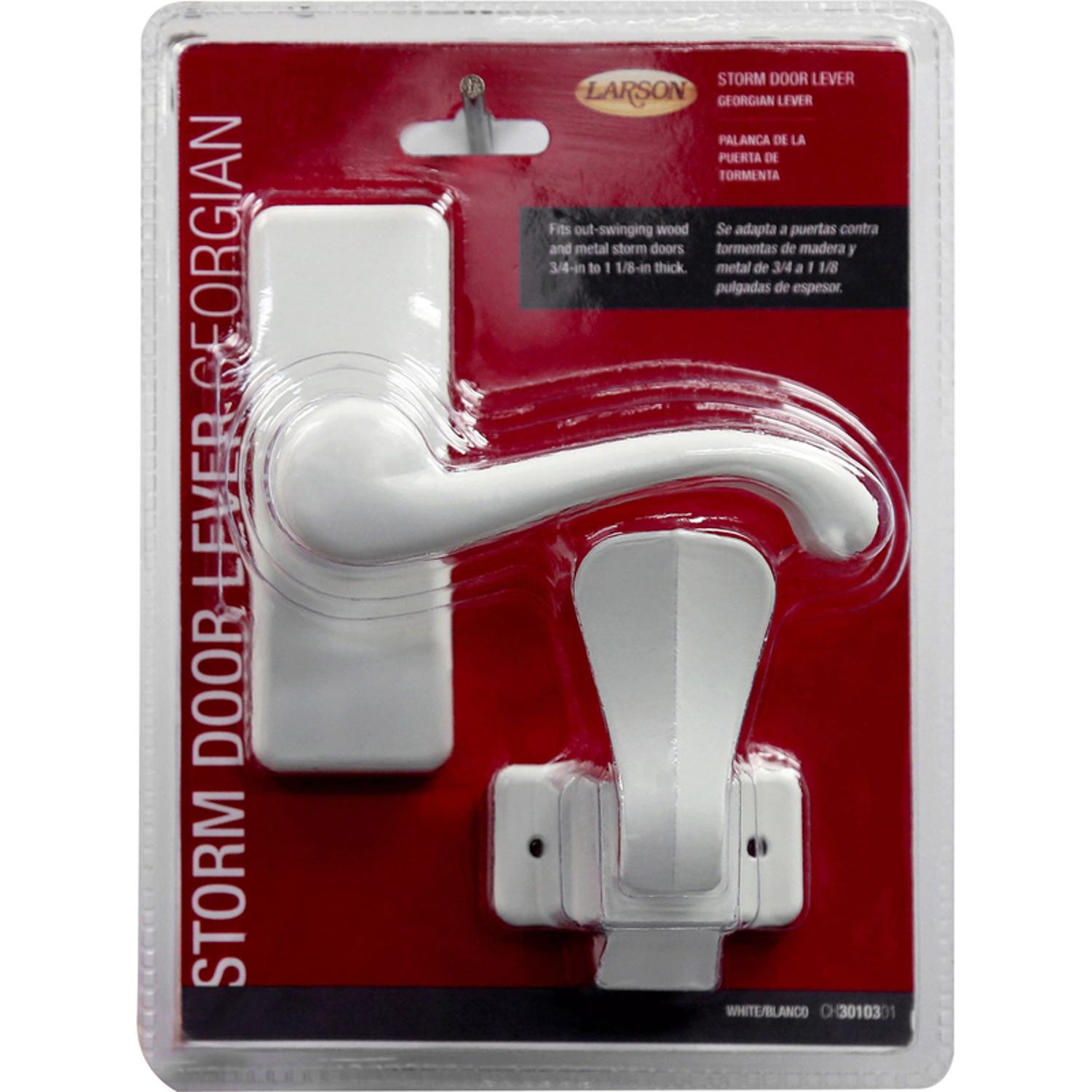 Larson Georgian Zinc-Plated White Zinc Lever Latches 1 pk Mfr