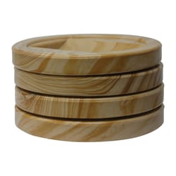 Shepherd Hardware Plastic Self Adhesive Cup Woodgrain Round 2-1/4 in. W X 2-1/4 in. L 4 pk