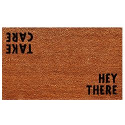 Home & More 1.42 ft. W X 2.42 ft. L Brown Hey There Coir Door Mat