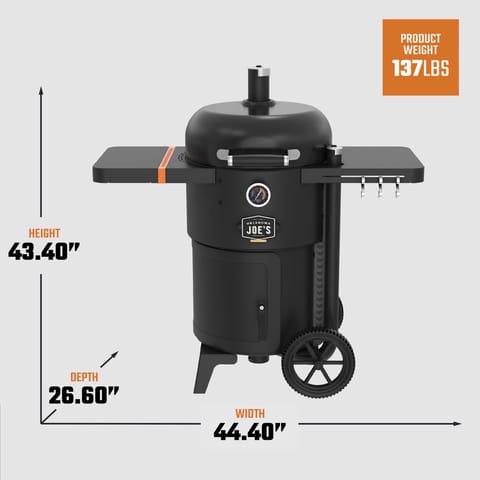 Oklahoma Joe's Bronco Charcoal/Wood Drum Smoker Black Mfr