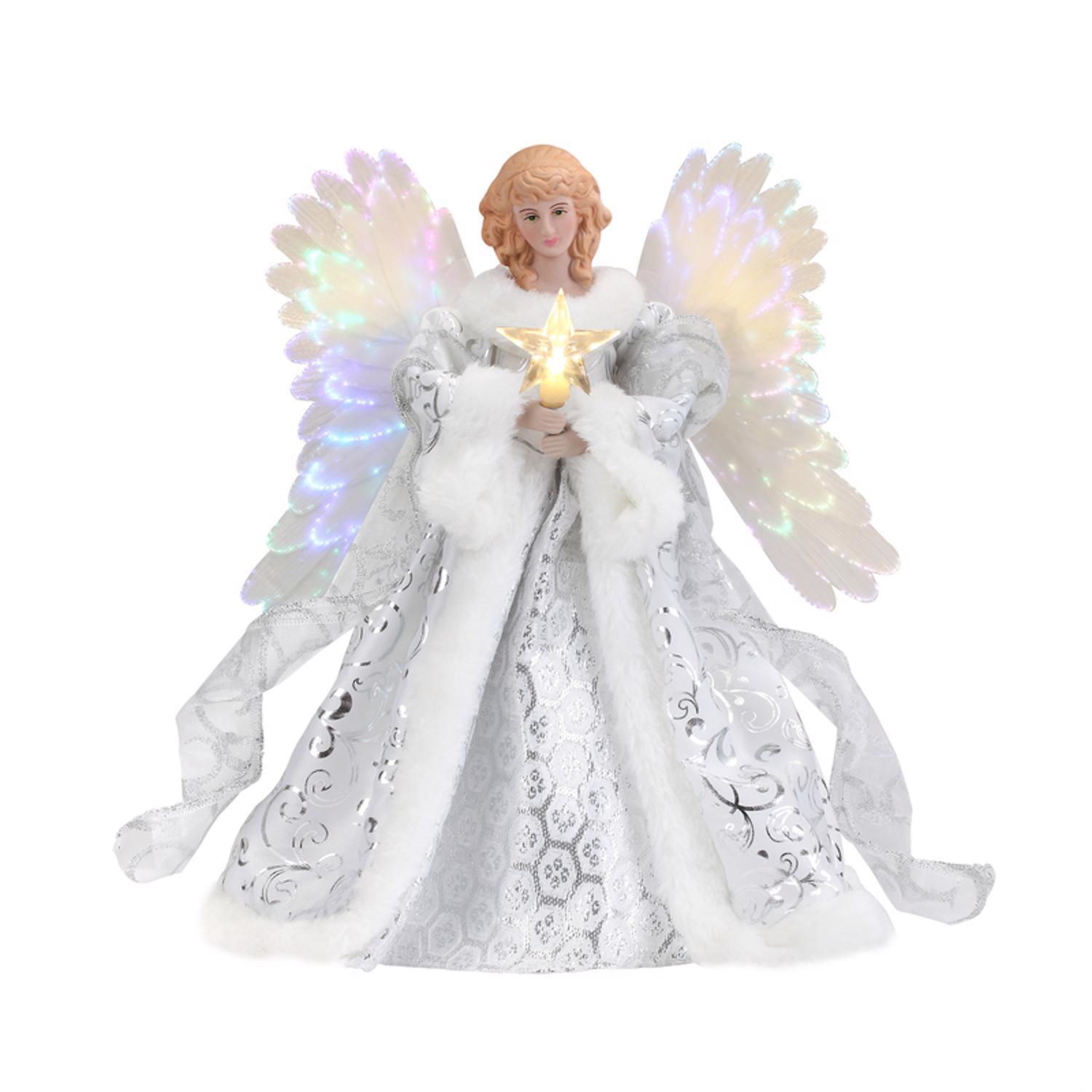 12 in. Fiber-Optic Animated Tree Topper - Angel - Thumbnail 5