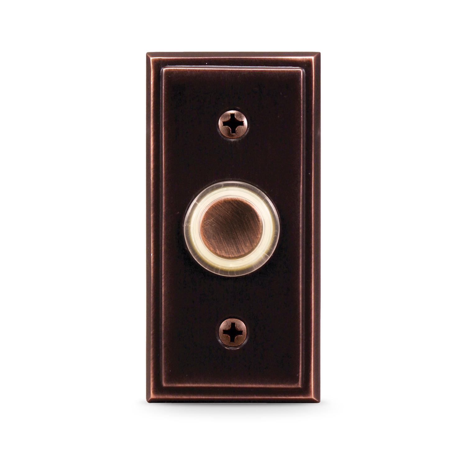 Heath Zenith Oil Rubbed Bronze Metal Wired Pushbutton Doorbell Mfr