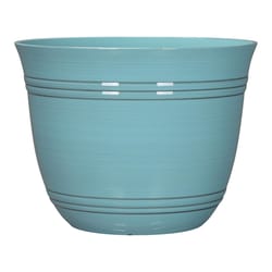L&G Solutions 11 in. H X 14.5 in. W X 14.5 in. D X 14.5 in. D Polyresin Galileo Planter Aqua