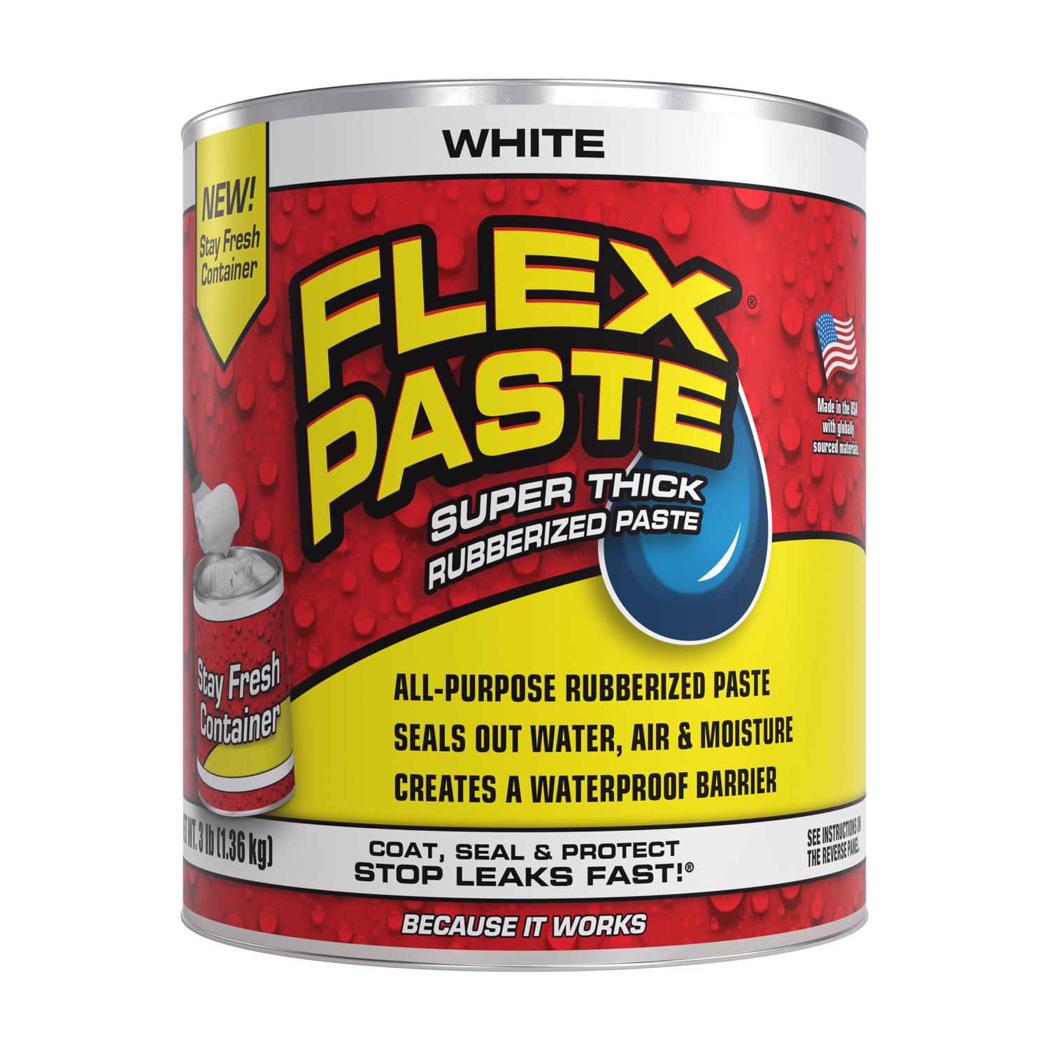 PFSWHTR32 Fast Leak Sealant Flex Paste with Rubber Epoxy 3 Pound Tub, White