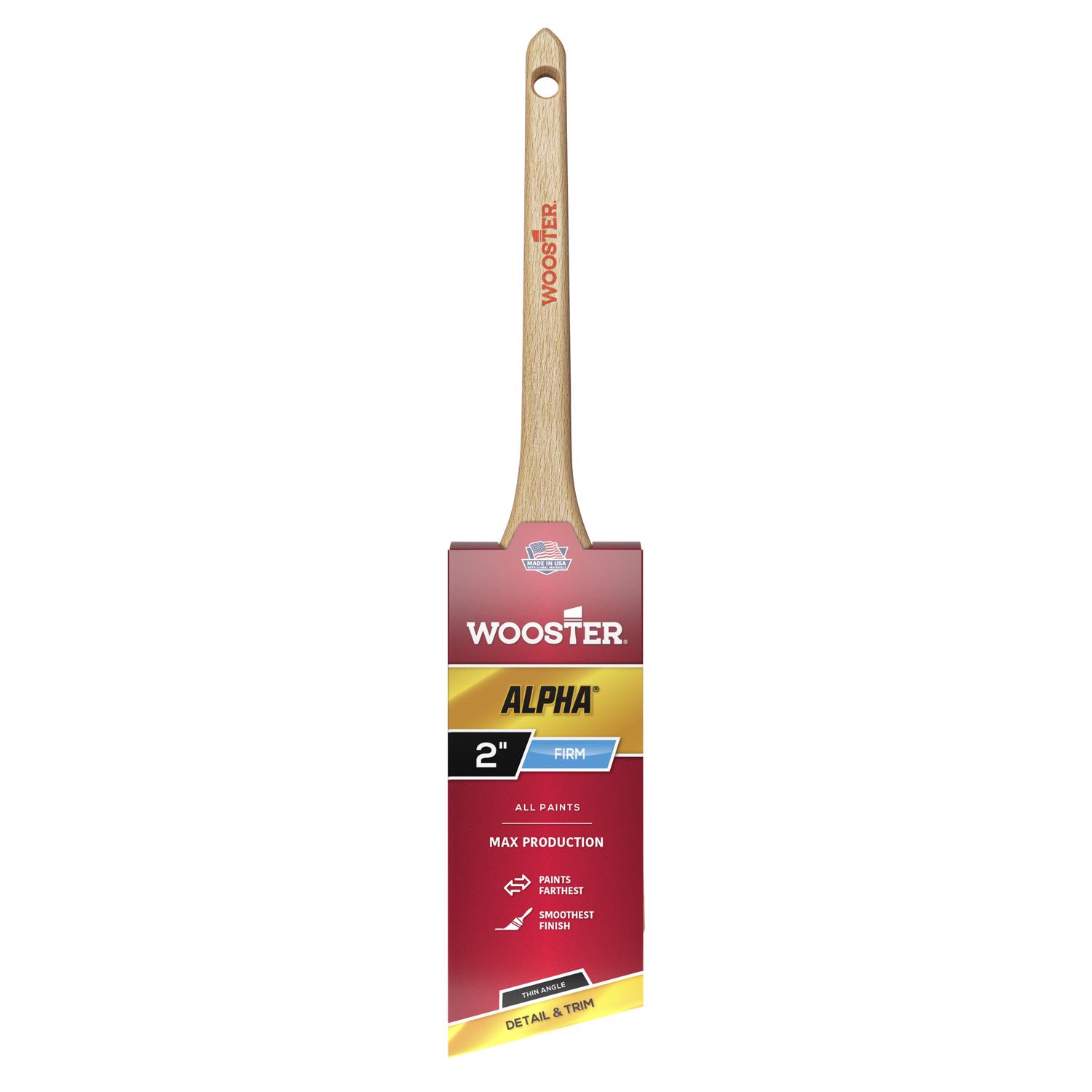 Paint Brush, 2 in W, 2-7/16 in L Bristle, Synthetic Fabric Bristle, Sash Handle