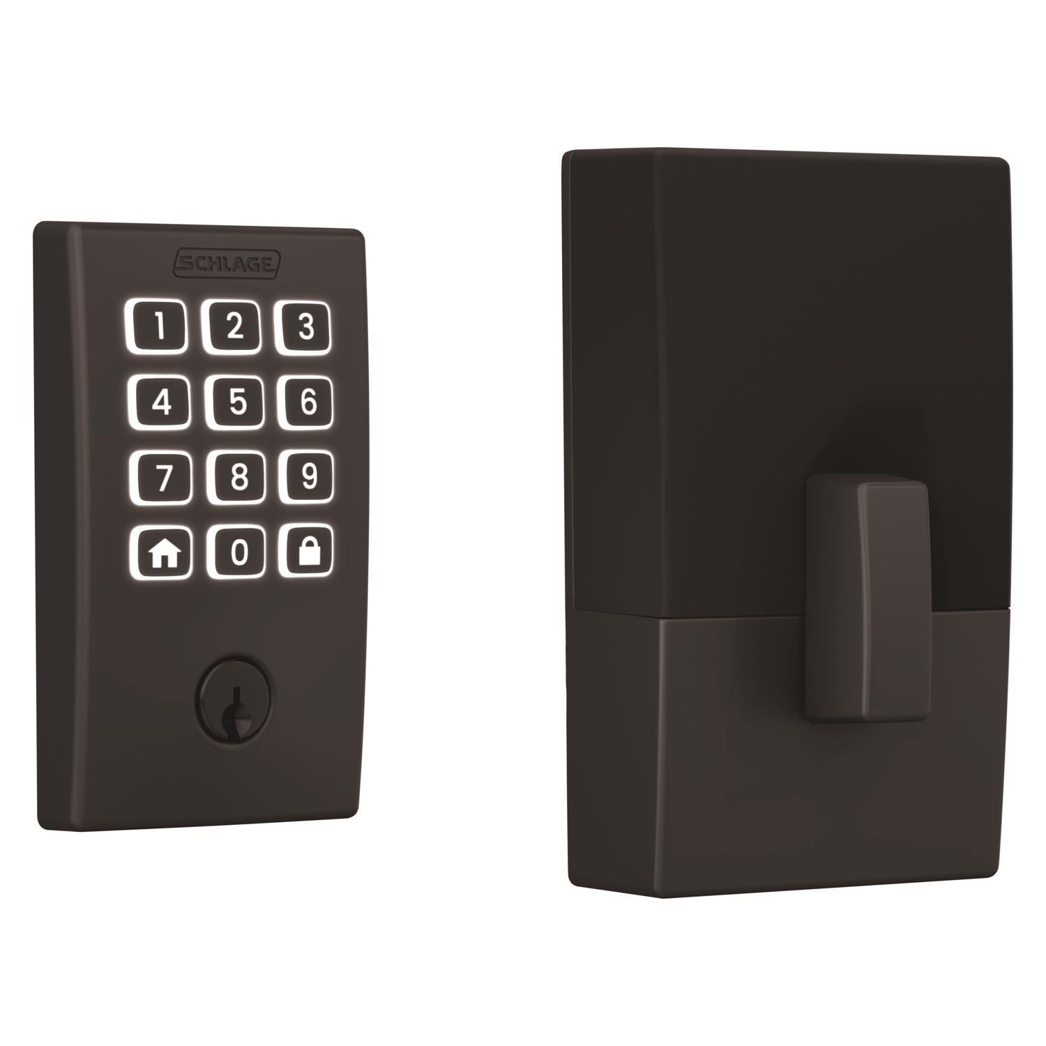 Schlage Arrive Matte Black Steel Wi-Fi Deadbolt with Century Trim