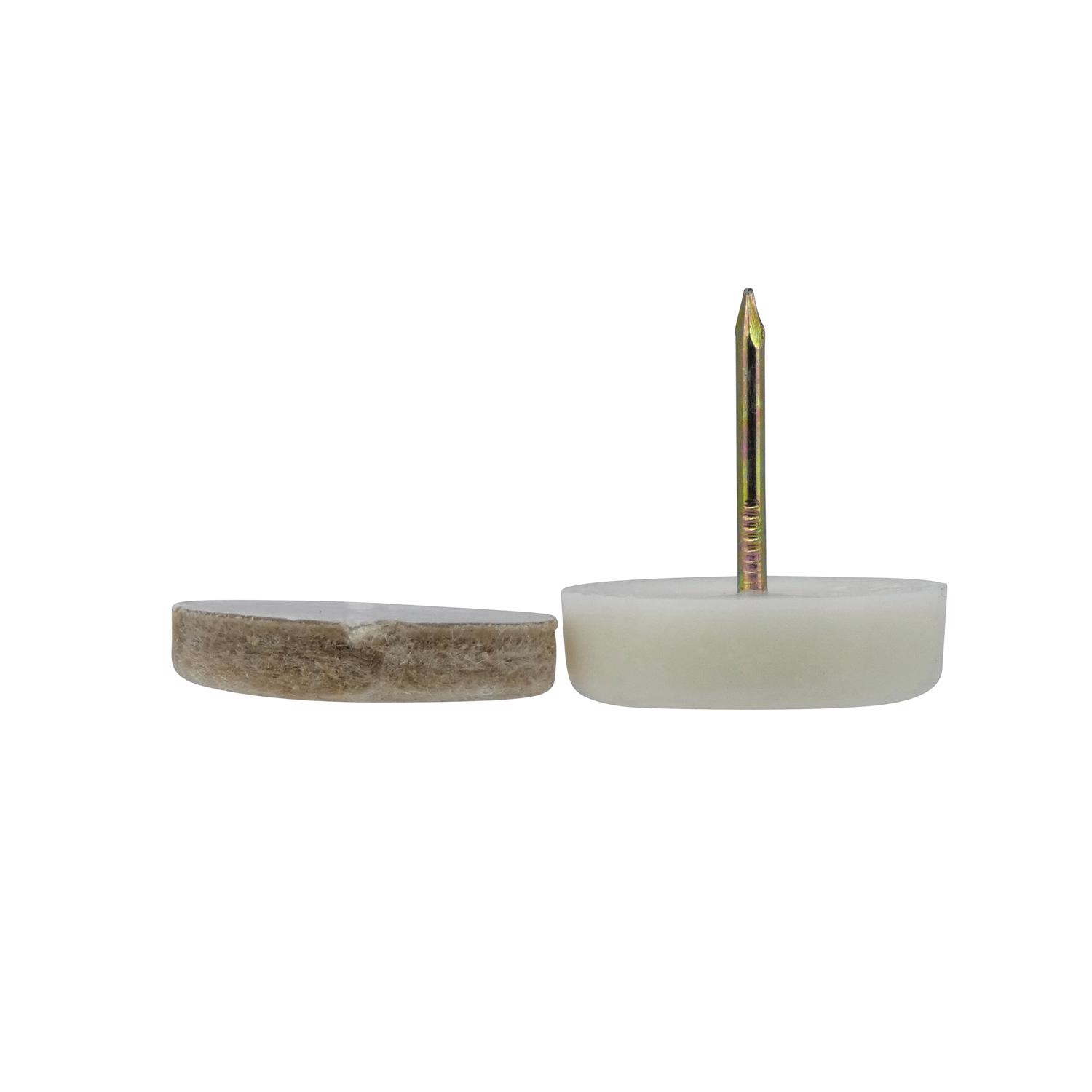 Side view of two stacked pads with nail
