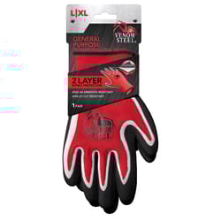 Medline Industries Work Gloves Black/Red L/XL 1 pair