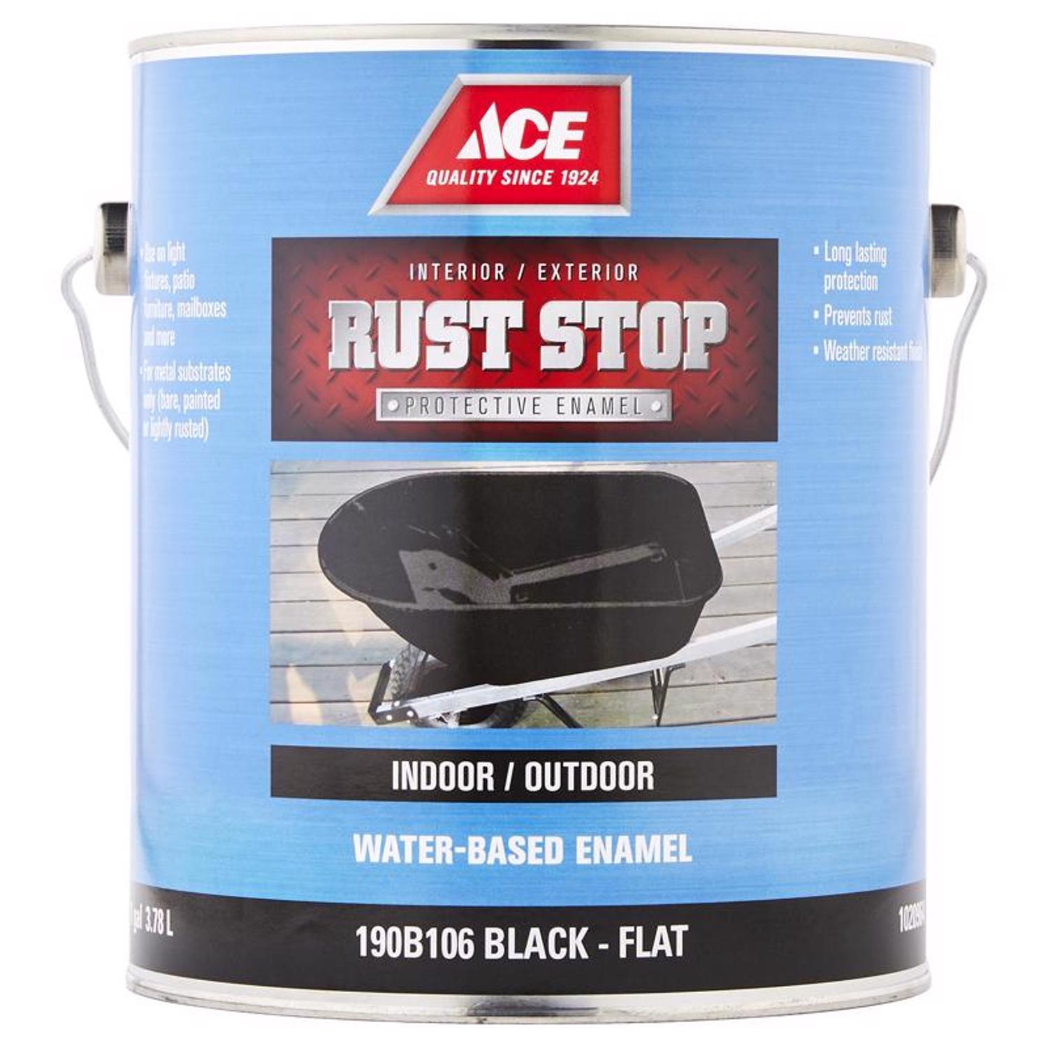Ace Rust Stop Indoor and Outdoor Flat Black Water-Based Enamel